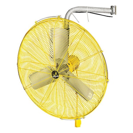 Jan Fan JF-BMF30-DCS-Y - Mounted Fan,Yellow,30in Dia,Steel,3 Blade