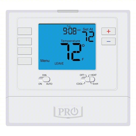 Pro1 Iaq T725 - Heat Pump / Conventional, 5-1-1 Programs, 2 H, 1 C, Wall Mount, Hardwired/Battery, 24 VAC
