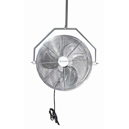 Canarm HAF24-ZO - Industrial Fan, Ceiling Mount, 24 in Blade Dia, 120 V, 7,951 cfm, Non-Oscillating