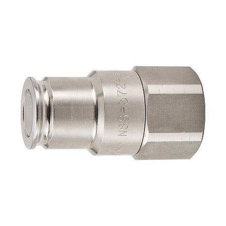 Parker NSS-372-6FO-D - Nose Piece Assembly Coupling, Stainless Steel Body, Push-to-Connect Lock, 9/16"-18 Thread Size