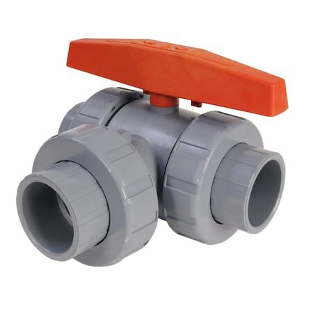Hayward Flow Control LA2100STE - Manual 3-Way Ball Valve,1",CPVC