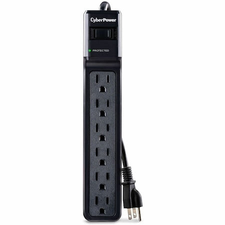 Cyberpower CSB606 - Outlet Strip, Black, 9-3/4 in, 6 Outlets