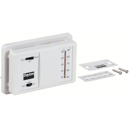 Dayton 4PU47 - Low Voltage Thermostat, Hardwired, 20/30 VAC