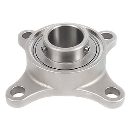 Timken SUCSF204-12/F - 4 Holes, Square Housing, Flange Mount Bearing, Radial Ball, 3/4 in Dia, Stainless Steel, Set Screw