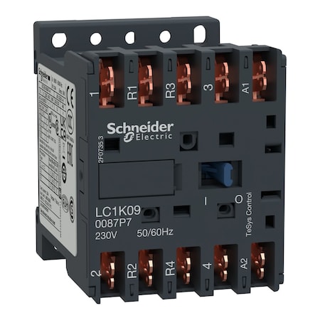 Schneider Electric LC1K090087S7 - IEC Magnetic Contactor, 2 NC/2 NO, 500 V AC, 4 P, Quick Connect