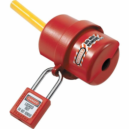 Master Lock 487 - Plug Lockout,Red,9/16 In Shackle Dia.