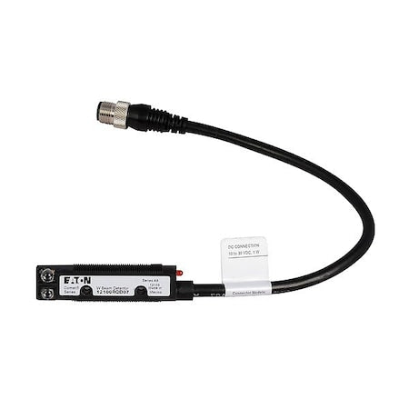 Eaton 12100RQD07 - Through-Beam Photoelectric Sensor, M12, Right Angle, Cylindrical, NPN and PNP