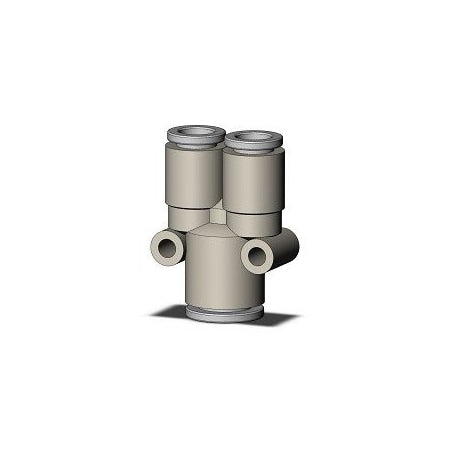Smc KQ2U06-08A - Push-Fit Wye Fitting, Push-to-Connect x Push-to-Connect x Push-to-Connect, 6 x 8mm Tube OD, Plastic