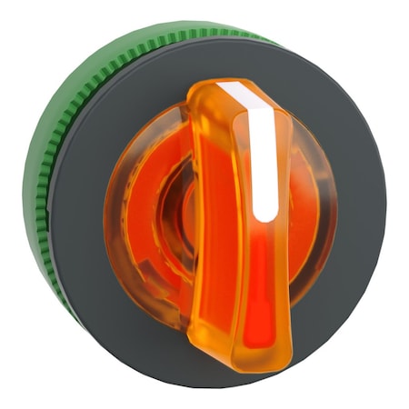 Schneider Electric ZB5FK1753 - Head for illuminated selector switch, Harmony XB5, plastic, orange, universal LED, 3 positions, spring return