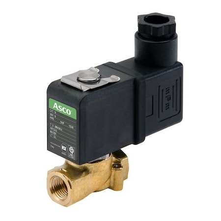 Asco SC8256B046V - Solenoid Valve, 2-Way, 2-Position, Normally Closed, 1/8 in Pipe Size, 120 V AC, Compact, FKM