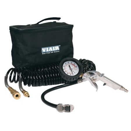 Viair 00047 - Inflation Kit w/2.5” Mechanical Gauge Tire Gun, 200 PSI, 30’ Hose, Carry Bag
