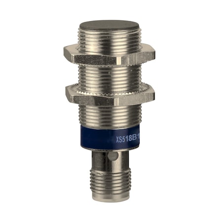 Telemecanique Sensors XS518B1MAU20 - Cylindrical, Inductive Proximity Sensor, 24 mm Dia., Brass, 1/2 in Connector, 2 Wires, Shielded