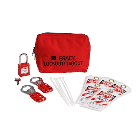 Brady 153668 - Lockout Kit,2 Lockouts,5 Tags,Red