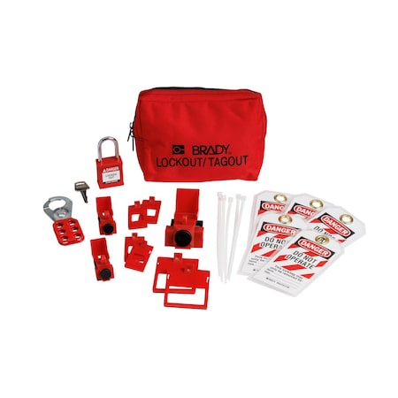 Brady 153669 - Lockout Kit,5 Lockouts,5 Tags,Red