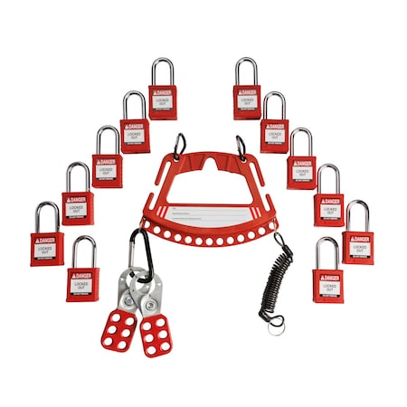 Brady 153677 - Lockout Kit,13 Lockouts,Red