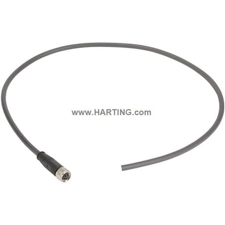 Harting 21348100489010 - Cordset,1 m Cable,PUR,Black