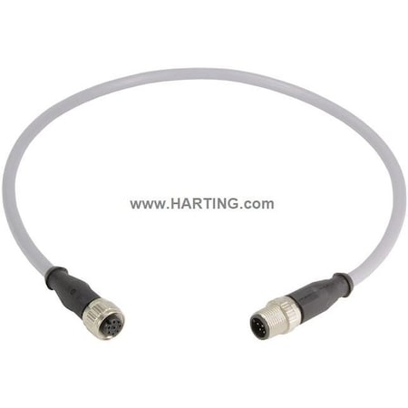 Harting 21348485882020 - Cordset,2 m Cable,PVC,Gray