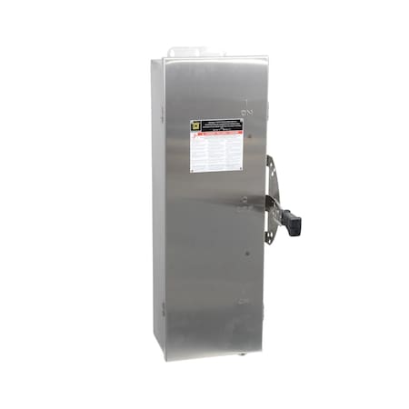 Square D DTU362DS - Safety switch, double throw, non fusible, 60 A, 600 V, 3 pole, 60 HP, NEMA 4, 4 X, 5, 304 steel