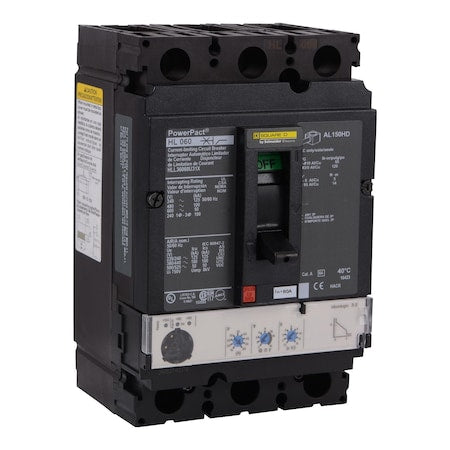 Square D HLL36100U31X - Molded Case Circuit Breaker, POWERPACT H Series, 100 A, 3 Pole, 600 V AC, 125k A at 240 V AC