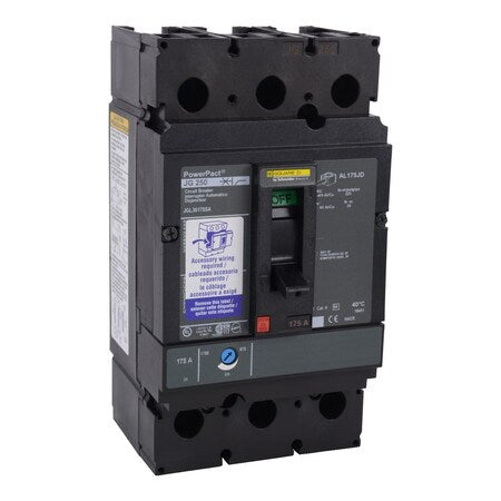 Square D JJL36200LY - Molded Case Circuit Breaker, POWERPACT J Series, 200 A, 3 Pole, 600 V AC, 100k A at 240 V AC