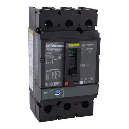 Square D JLP36225 - Molded Case Circuit Breaker, POWERPACT J Series, 225 A, 3 Pole, 600 V AC, 125k A at 240 V AC