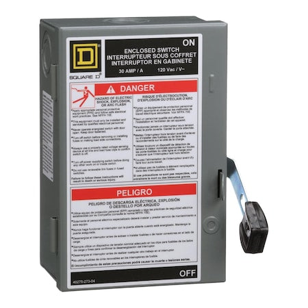 Square D L111N - Safety Switch, Fusible, 1 PST, Single Phase, NEMA 1