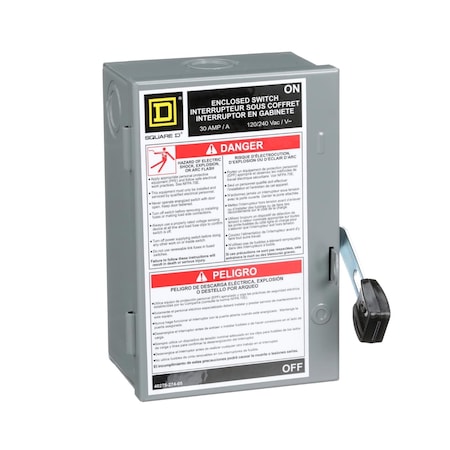 Square D L211N - Safety Switch, Fusible, 2 PST, Three Phase, NEMA 1