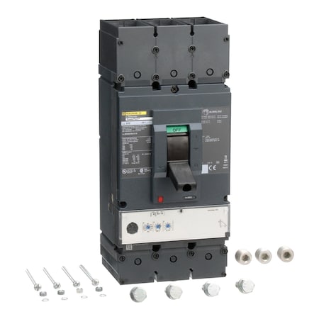 Square D LLM36600U31X - Molded Case Circuit Breaker, POWERPACT L Series, 600 A, 3 Pole, 600 V AC, 125k A at 240 V AC