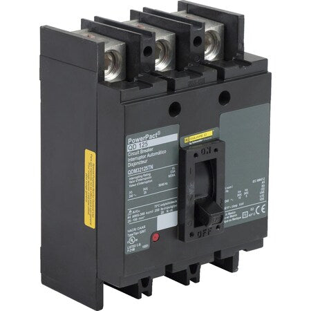 Square D QDM32125TN - Molded Case Circuit Breaker, POWERPACT Q Series, 125 A, 3 Pole, 240 V AC, 25k A at 240 V AC