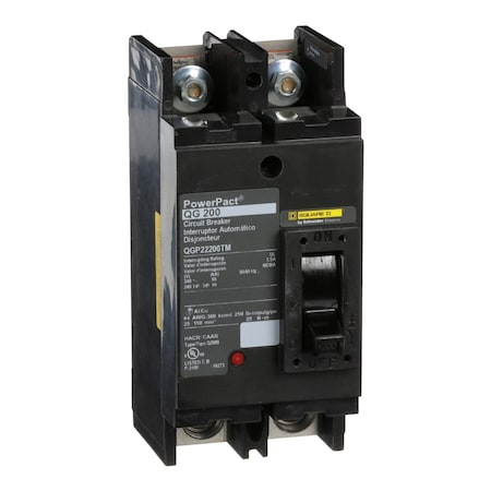 Square D QGP22200TM - Molded Case Circuit Breaker, POWERPACT Q Series, 200 A, 2 Pole, 240 V AC, 65k A at 240 V AC