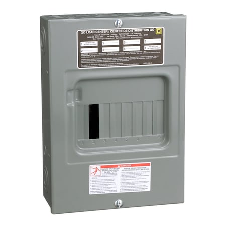 Square D QO6L100S - Load Center, QO, 6 Spaces, 100 A, 120/240 V AC, Fixed Main Lug, 1 Phase