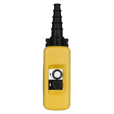 Schneider Electric XACA271 - Pendant control station, Harmony XAC, plastic, yellow, 2 push buttons with 1 NO