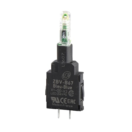 Schneider Electric ZBVB47 - Light block, Harmony XB4, Harmony XB5, red, for head 22mm integral LED, pins for printed circuit board, 24 V