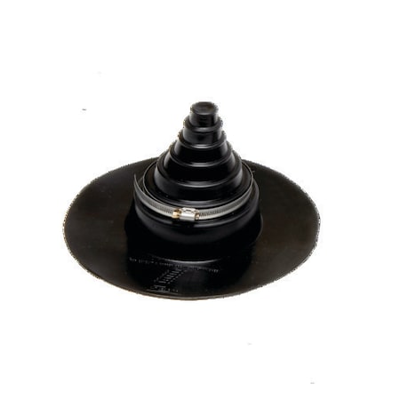Portals Plus 42510 - Roof Flashing With Adhesive Tape Ring,Medium,Black EPDM,1"-6"