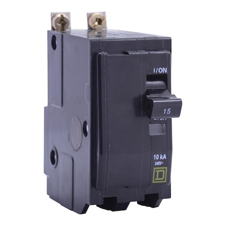 Square D QOB215H - Miniature Circuit Breaker, QO Series, 15 A, 2 Pole, 240 V AC, 10k A at 120/240 V AC