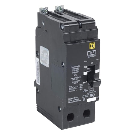 Square D EDB26030 - Miniature Circuit Breaker, E FRAME Series, 30 A, 2 Pole, 600 V AC, 25k A at 120 V AC
