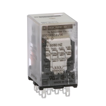 Square D 8501RS14V14 - Relay, 240 VAC Coil Volts, 4 PDT