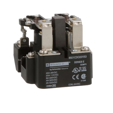 Square D 8501CDO22V53 - Panel Mount, Power Relay, 20 A, Screw