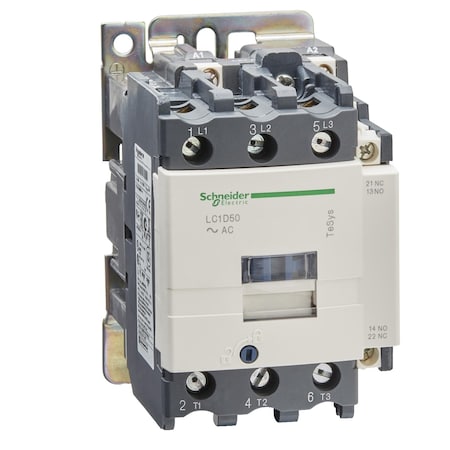 Schneider Electric LC1D50U7 - IEC Magnetic Contactor, 1 NC/1 NO, 240 V AC, 3 P, nonreversing, Screw Clamp