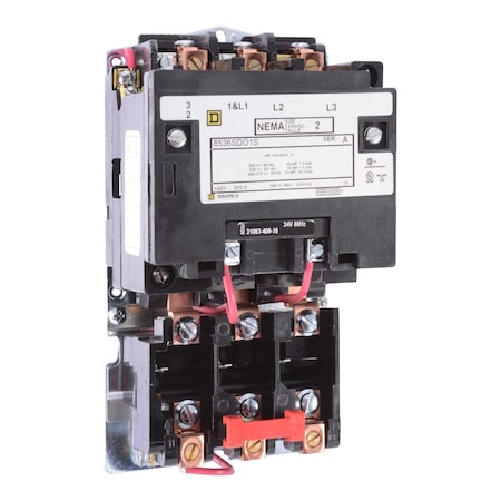 Square D 8536SDO6V03 - Motor Starter, Non-Reversing, No Auxiliary Contacts, 220 V-240 V AC, 2 P, Screw Clamp