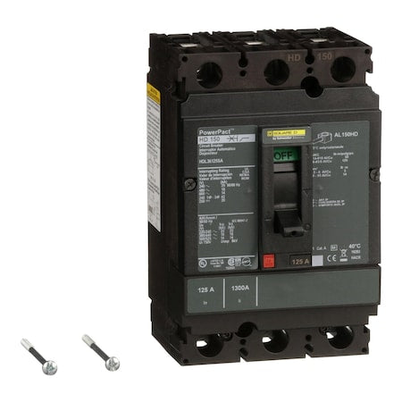 Square D HDL36125SA - Molded Case Circuit Breaker, POWERPACT H Series, 125 A, 3 Pole, 600 V AC, 25k A at 240 VAC
