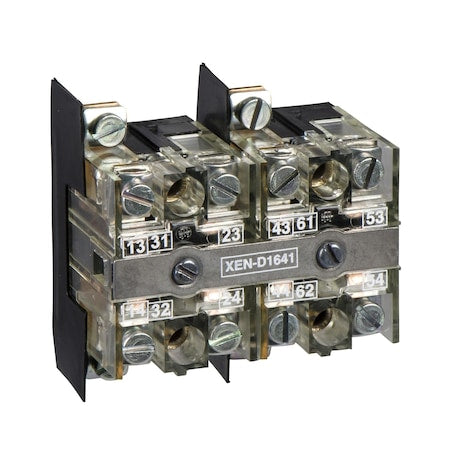 Schneider Electric XEND2641 - Contact block, Harmony XAC, double contact, 40mm, 2 spring return, 2-speed, front mounting, 1 C/O + 1 NO