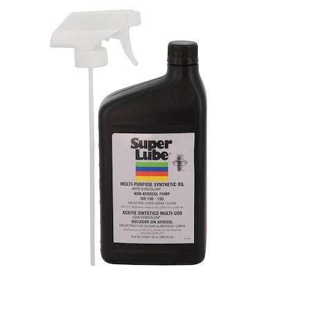 Super Lube 51600 - General Purpose Lubricant, 32 oz, Trigger Spray Bottle, Synthetic Base, 450 Degrees F Max Op Temp, Colorless