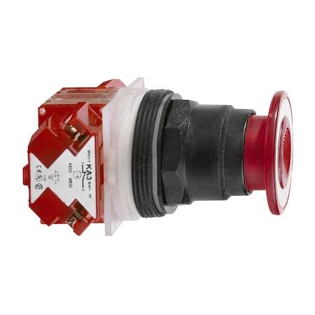 Schneider Electric 9001SKR9R20H6 - Push-button, Harmony 9001 SK, plastic, mushroom 35mm, red, 30mm, 2 positions, push-pull, 1 NC