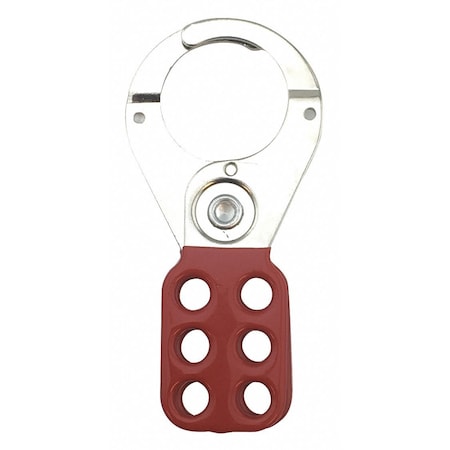 Condor 7620 - Lockout Hasp, Standard Hasp, Steel, Snap-On, Max Number of Padlocks - 6, Red