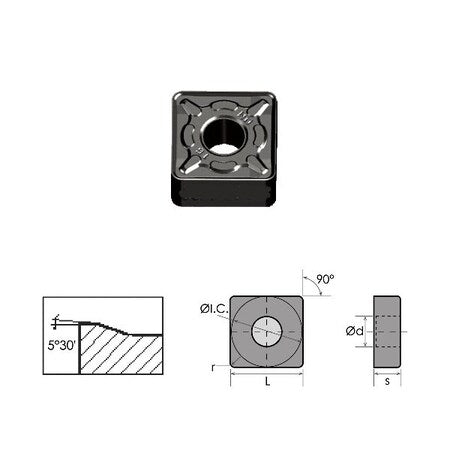 Hhip 6035-0543 - SNMG-543-DM Black Diamond Coated Carbide Insert