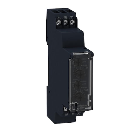 Schneider Electric RE17RLMU - Dual function relay, Harmony Timer Relays, 8 A, 1 CO, 1s.100h, asymmetrical flashing, 24 V DC or 24.240 V AC DC