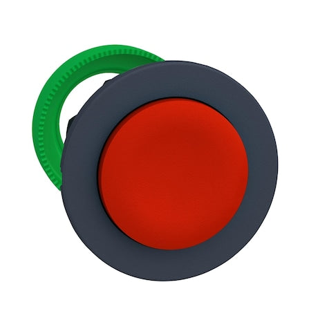 Schneider Electric ZB5FL4 - Harmony XB5, Antimicrobial Flush mounted push button head, plastic, projecting, red, 30, spring return, unmarked, dark grey bezel