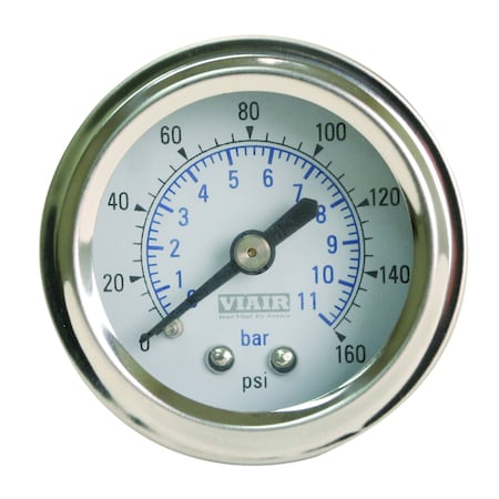 Viair 90087 - Sngl Needle Gauge,White Face,Illuminated