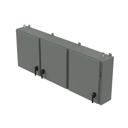 Nvent Hoffman A60X3E11910 - 3 Point Latch with Padlocking Electrical Enclosures, 60 in H, 10 in D, 118-1/4 in W, 12, Steel